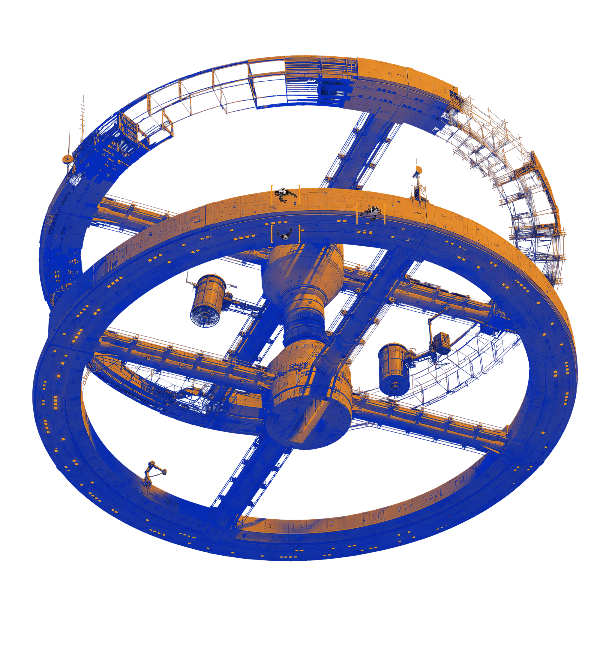 Orbital structure with robots